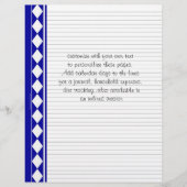 Seiten mit blauen Diamanten, mit Ihrem eigenen Tex (Vorderseite)