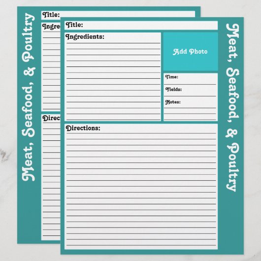 Seiten mit gestrichenem Rezept (Aqua) (Vorne/Hinten)