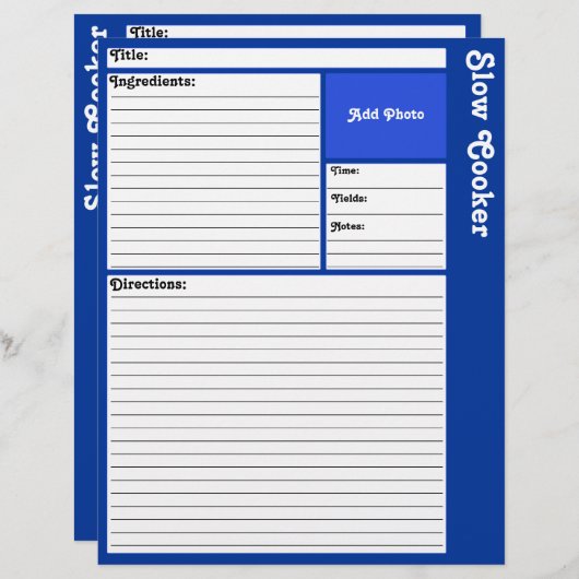 Seiten mit gestrichenem Rezept (dunkelblau) (Vorne/Hinten)
