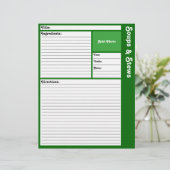 Seiten mit gestrichenem Rezept (dunkelgrün) (Stehend Vorderseite)