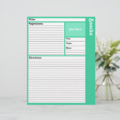 Seiten mit gestrichenem Rezept (leicht Aquamarin) (Stehend Vorderseite)