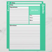 Seiten mit gestrichenem Rezept (leicht Aquamarin) (Vorne/Hinten)