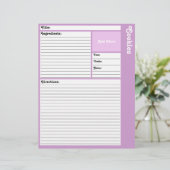 Seiten mit gestrichenem Rezept (leicht Lila) (Stehend Vorderseite)