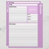 Seiten mit gestrichenem Rezept (leicht Lila) (Vorne/Hinten)