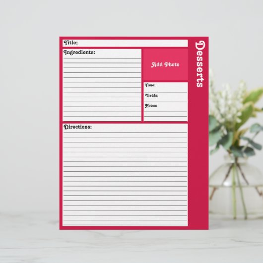 Seiten mit gestrichenem Rezept (Magenta) (Stehend Vorderseite)