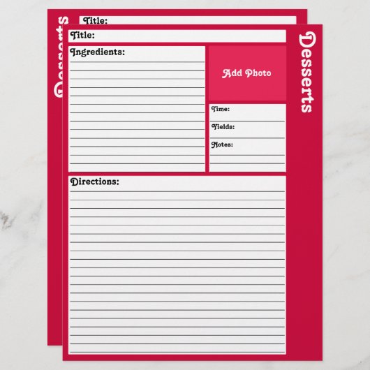 Seiten mit gestrichenem Rezept (Magenta) (Vorne/Hinten)