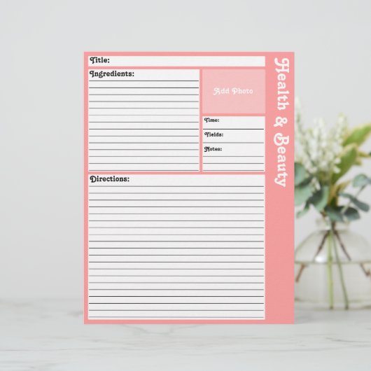 Seiten mit gestrichenem Rezept (rosa) (Stehend Vorderseite)