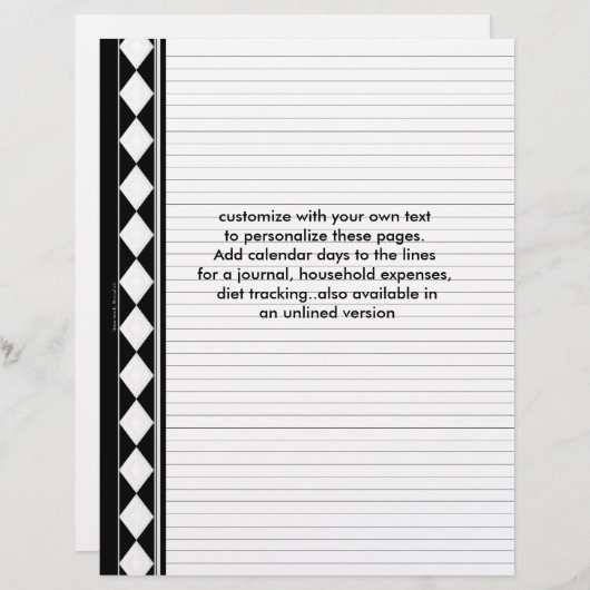 Seiten mit schwarzen Diamanten (Vorne/Hinten)