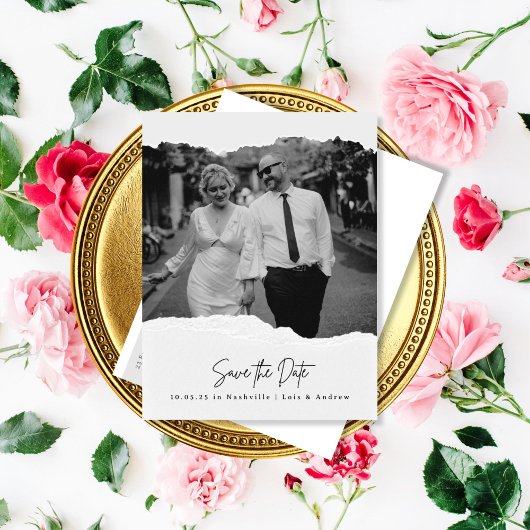 Seiten Save the Date Foto Postkarte drehen