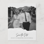 Seiten Save the Date Foto Postkarte drehen (Vorderseite)