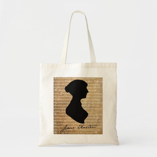 Seiten-Silhouette Janes Austen Tragetasche (Vorne)