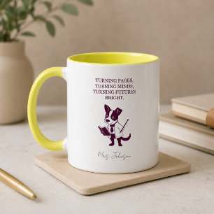 Seiten umblättern, Köpfe wenden, strahlende Zukunf Tasse