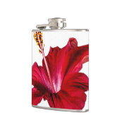 Seitenansicht der Blume des roten Hibiskus Flachmann (Links)