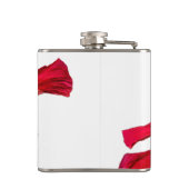 Seitenansicht der Blume des roten Hibiskus Flachmann (Rückseite)