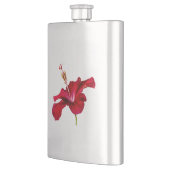 Seitenansicht der Blume des roten Hibiskus Flachmann (Links)