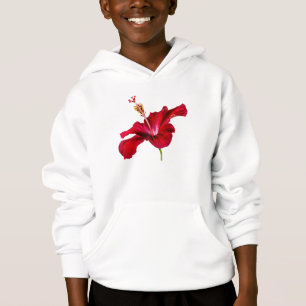 Seitenansicht der Blume des roten Hibiskus Hoodie