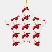 Seitenansicht der Blume des roten Hibiskus Keramik Ornament (Hinten)