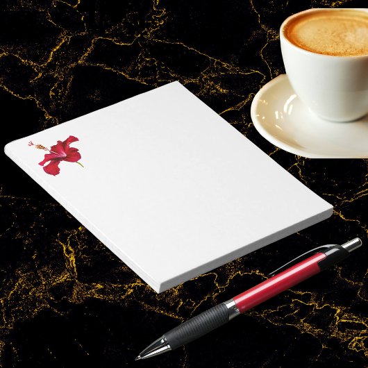 Seitenansicht der Blume des roten Hibiskus Notizblock