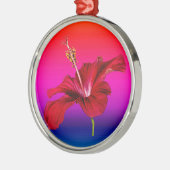 Seitenansicht der Blume des roten Hibiskus Ornament Aus Metall (Links)