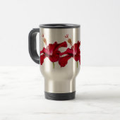 Seitenansicht der Blume des roten Hibiskus Reisebecher (Vorderseite Links)