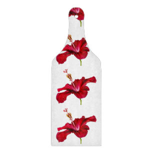 Seitenansicht der Blume des roten Hibiskus Schneidebrett