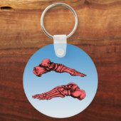 Seitenansicht der Fußknochen - rot Schlüsselanhänger (Vorderseite)