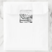 Seitenansicht der Großen Mauer Quadratischer Aufkleber (Tasche)