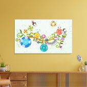 Seitenansicht der Kinder, die auf einem Zweig spie Leinwanddruck (Insitu (Wohnzimmer))