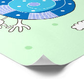 Seitenansicht der Kinder, die auf einem Zweig spie Poster (Ecke)