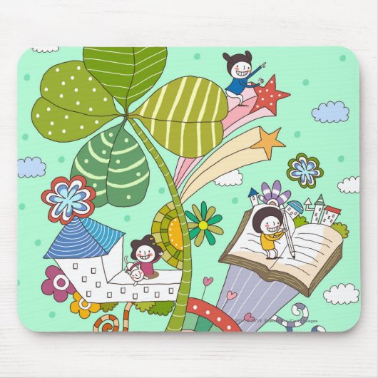 Seitenansicht der Kinder, die durch eingemachte Mousepad (Vorne)