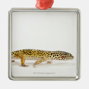 Seitenansicht der Leopard Geckoeidechse Ornament Aus Metall