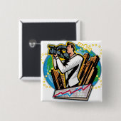 Seitenansicht des Mannschießens Button (Vorne & Hinten)