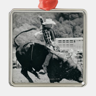 Seitenansicht des Reiters an hängend zu Silbernes Ornament