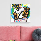 Seitenansicht des schießenden Mannes Leinwanddruck (Insitu (Wohnzimmer))