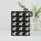 Seitenansicht des weißen Hibiskus Blume Postkarte (Stehend Vorderseite)