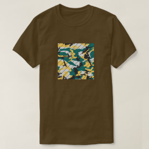 Seitenansicht-Tarnmuster quadratisch geschnitten T-Shirt