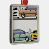 SeitenAutounfall Silbernes Ornament (Rechts)