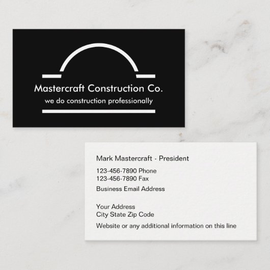 Seitenbau moderne zwei visitenkarte (Vorne/Hinten)