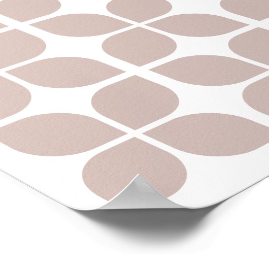Seitenbeige des geometrischen Leaf-Musters Poster (Ecke)