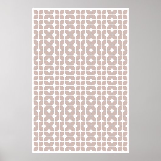 Seitenbeige des geometrischen Leaf-Musters Poster (Vorne)