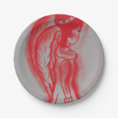 Seitenengel im Rot Pappteller (Vorderseite)