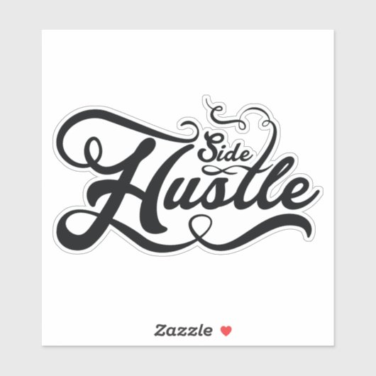 Seitenhustle | Schwarz | Klar Aufkleber (Blatt)