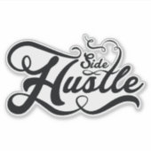 Seitenhustle | Schwarz | Klar Aufkleber (Vorderseite)