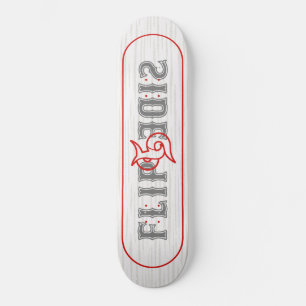 Seitenkarte gedreht skateboard