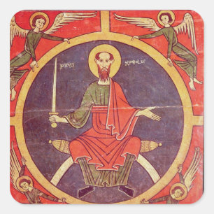 Seitenkonsole von einem Altarpiece Quadratischer Aufkleber