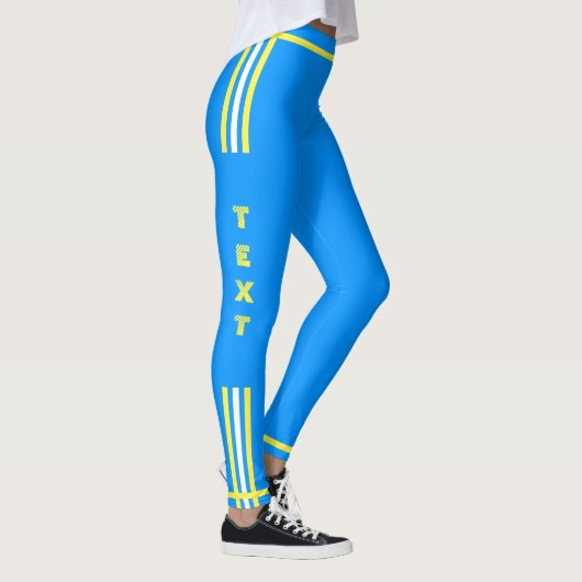 Seitenleiste Blau Leggings für Text und Farben (Rechts)