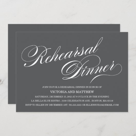 SEITENProben-ABENDESSEN-EINLADUNG DES Einladung (Vorne/Hinten)