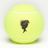 Seitenprofil Büste der Viktorianischen Lady Pink H Tennisbälle (Rückseite)