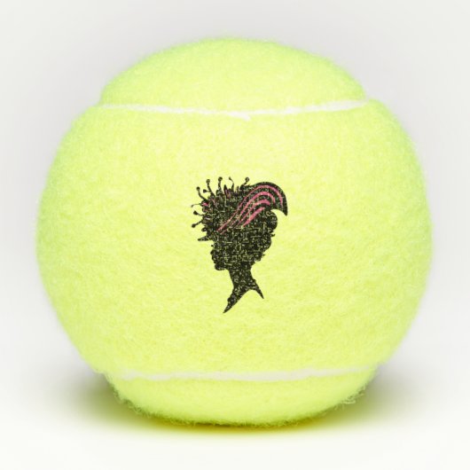 Seitenprofil Büste der Viktorianischen Lady Pink H Tennisbälle (Vorderseite)