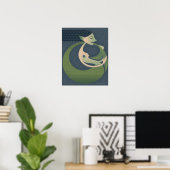 Seitenprofil einer Meerjungfrau Poster (Heimbüro)